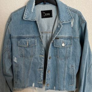 Denim Jacket with Distressed Details